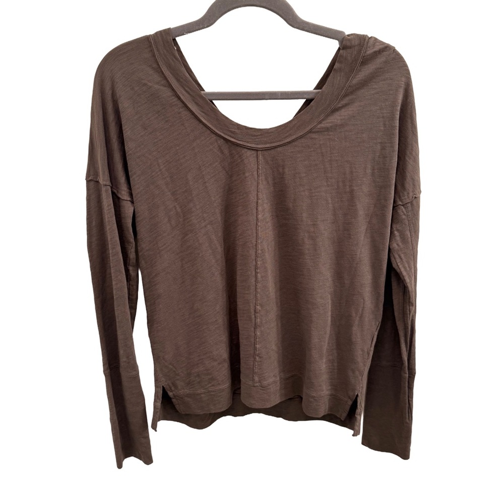 bobi Los Angeles Wide V-neck Drop Sleeve Lightweight Pullover Top
